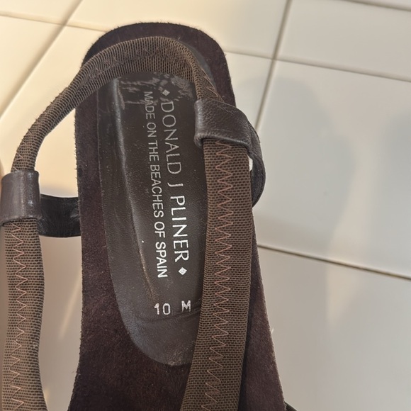 Donald J Pilner Wedge Sandals Women's 10 M Strappy Espadrille Slingback Brown - Picture 4 of 12